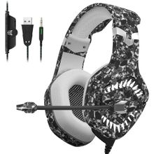 Onikuma K1B Pro Stereo Gaming Headset With Mic With Led Lights For Pc, Ps4, Xbox & Mobiles (Grey)